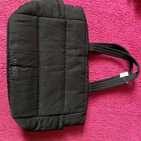 PINK Victoria's Secret Black Quilted Tote Bag - Picture 1 of 7
